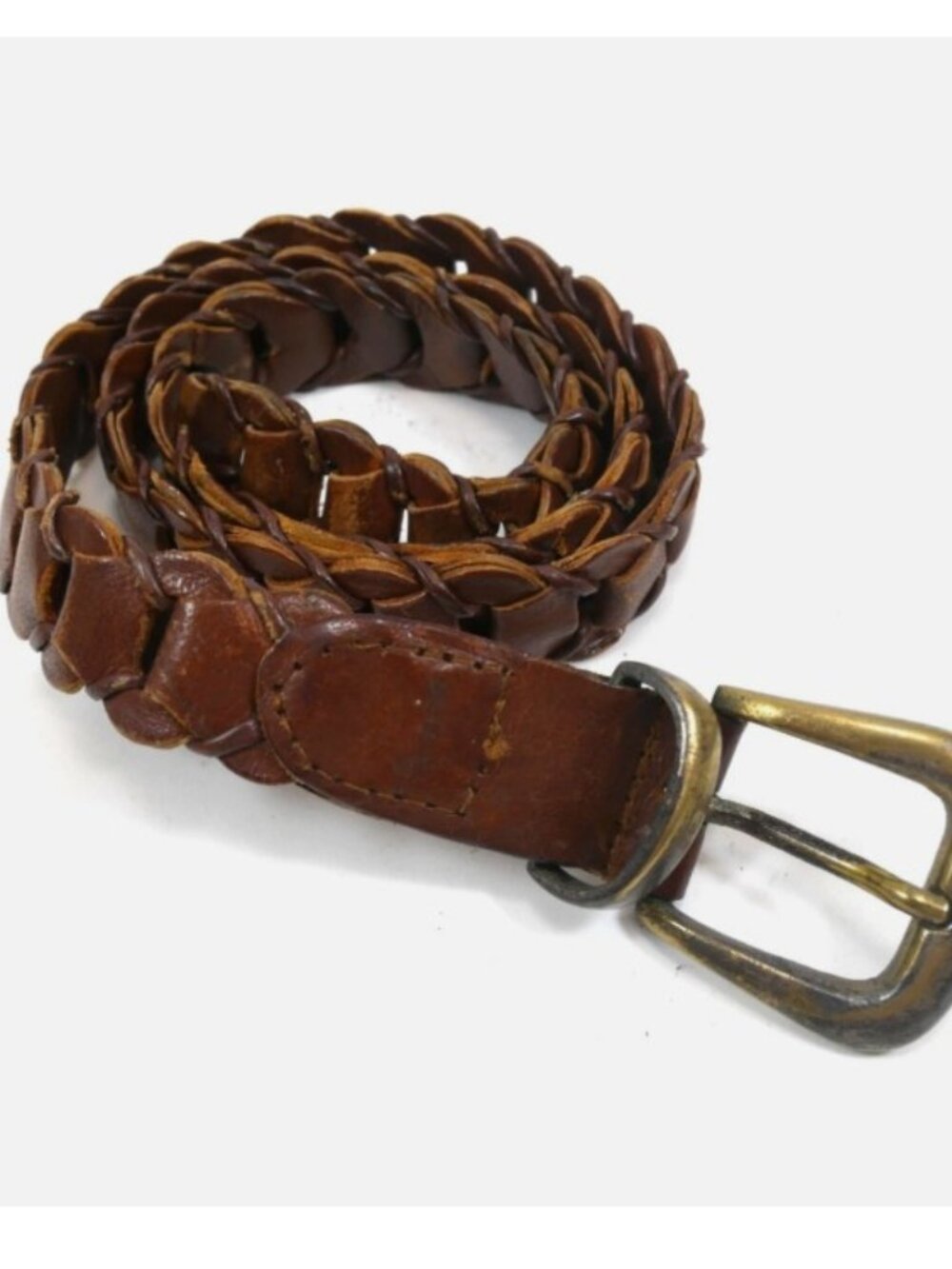 Vintage Hunt Club Belt Braided Leather Women's Sz Small Brown Made In USA